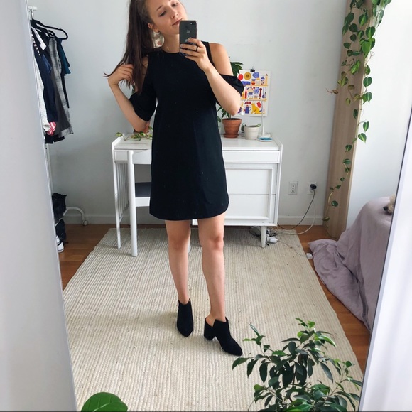 Black Cold Shoulder ZARA Shift Dress - Picture 2 of 8